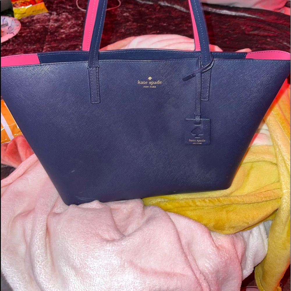 navy blue kate spade tote bag
